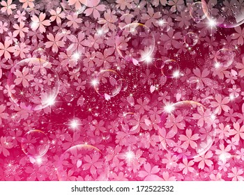 Bubbles background cherry tree
