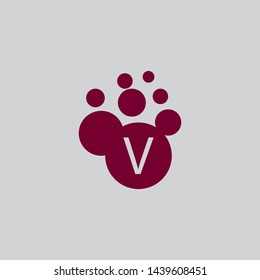 Bubbles background icon letter logo template Vector