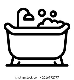 Bubbles bathtub icon. Outline bubbles bathtub vector icon for web design isolated on white background