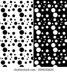 Bubbles black and white pattern. Vector background
