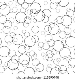 Bubbles black and white seamless pattern (vector version)