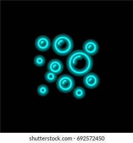 Bubbles blue glowing neon ui ux icon. Glowing sign logo vector
