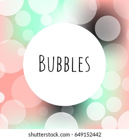 Bubbles bokeh elegance logo template. Vector.