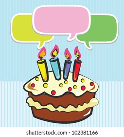 Bubbles and cake,Vector