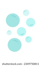 Bubbles Cartoon Element Illustration. Blue Bubbles