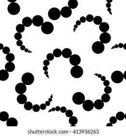 Bubbles chaotic seamless pattern. Fashion graphic background design. Modern stylish abstract texture. Monochrome template for prints, textiles, wrapping, wallpaper, website Stock VECTOR illustration