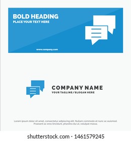 Bubbles, Chat, Customer, Discuss, Group SOlid Icon Website Banner and Business Logo Template. Vector Icon Template background
