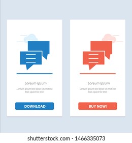 Bubbles, Chat, Customer, Discuss, Group  Blue and Red Download and Buy Now web Widget Card Template. Vector Icon Template background