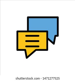 Bubbles, Chat, Customer, Discuss, Group  Flat Color Icon. Vector icon banner Template. Vector Icon Template background