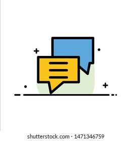 Bubbles, Chat, Customer, Discuss, Group  Business Flat Line Filled Icon Vector Banner Template. Vector Icon Template background