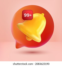 burbujas chat mensaje de notificación timbre tierno alerta de icono y alarma de fondo rosa