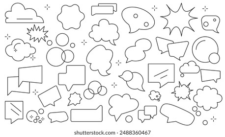 Bubbles chat and speech line collection. Speech bubble, speech balloon, chat bubble, chat sign, arrows and design elements set.