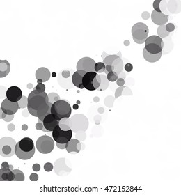 Bubbles Circle Dots Unique Black Bright Vector Background