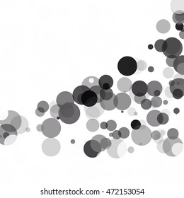 Bubbles Circle Dots Unique Black Bright Vector Background