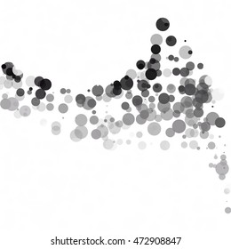 Bubbles Circle Dots Unique Black Bright Vector Background