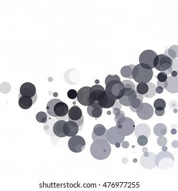 Bubbles Circle Dots Unique Black Bright Vector Background