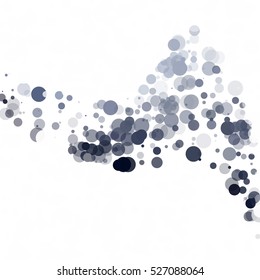 Bubbles Circle Dots Unique Black Bright Vector Background