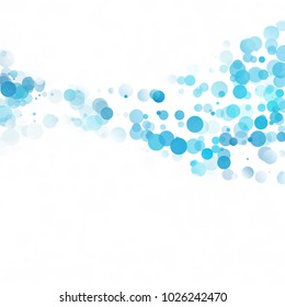 Bubbles Circle Dots Unique Blue Bright Vector Background