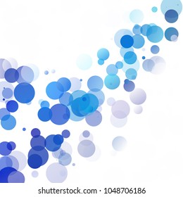Bubbles Circle Dots Unique Blue Bright Vector Background