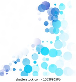 Bubbles Circle Dots Unique Blue Bright Vector Background
