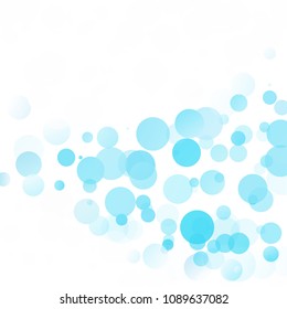 Bubbles Circle Dots Unique Blue Bright Vector Background