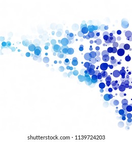 Bubbles Circle Dots Unique Blue Bright Vector Background