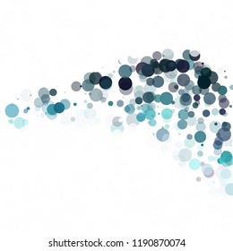 Bubbles Circle Dots Unique Blue Bright Vector Background