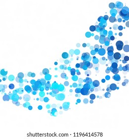 Bubbles Circle Dots Unique Blue Bright Vector Background