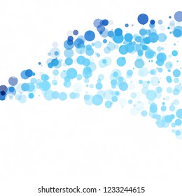 Bubbles Circle Dots Unique Blue Bright Vector Background