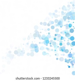 Bubbles Circle Dots Unique Blue Bright Vector Background