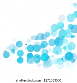 Bubbles Circle Dots Unique Blue Bright Vector Background