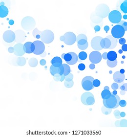 Bubbles Circle Dots Unique Blue Bright Vector Background