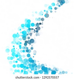 Bubbles Circle Dots Unique Blue Bright Vector Background