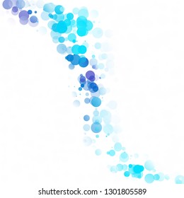 Bubbles Circle Dots Unique Blue Bright Vector Background