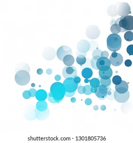 Bubbles Circle Dots Unique Blue Bright Vector Background