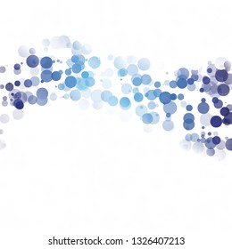 Bubbles Circle Dots Unique Blue Bright Vector Background