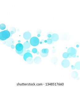 Bubbles Circle Dots Unique Blue Bright Vector Background