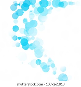 Fondo de Vector brillante azul único de los puntos del círculo de las burbujas