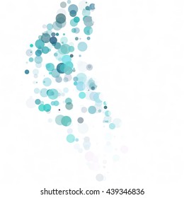 Bubbles Circle Dots Unique Blue Bright Vector Background