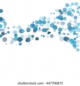 Bubbles Circle Dots Unique Blue Bright Vector Background