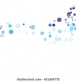 Bubbles Circle Dots Unique Blue Bright Vector Background