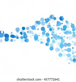 Bubbles Circle Dots Unique Blue Bright Vector Background