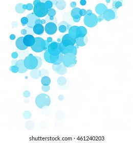 Bubbles Circle Dots Unique Blue Bright Vector Background