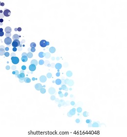 Bubbles Circle Dots Unique Blue Bright Vector Background