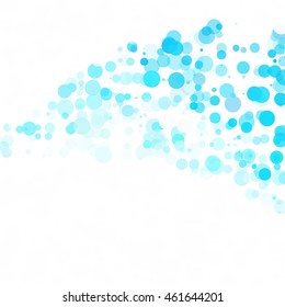 Bubbles Circle Dots Unique Blue Bright Vector Background