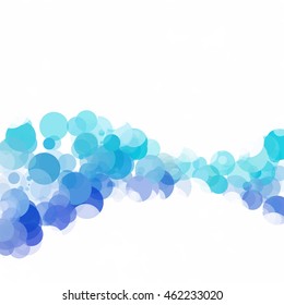 Bubbles Circle Dots Unique Blue Bright Vector Background