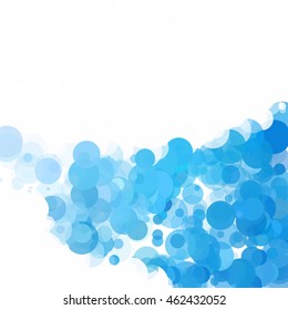 Bubbles Circle Dots Unique Blue Bright Vector Background