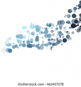 Bubbles Circle Dots Unique Blue Bright Vector Background