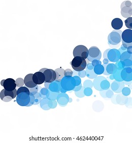 Bubbles Circle Dots Unique Blue Bright Vector Background