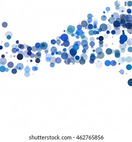 Bubbles Circle Dots Unique Blue Bright Vector Background